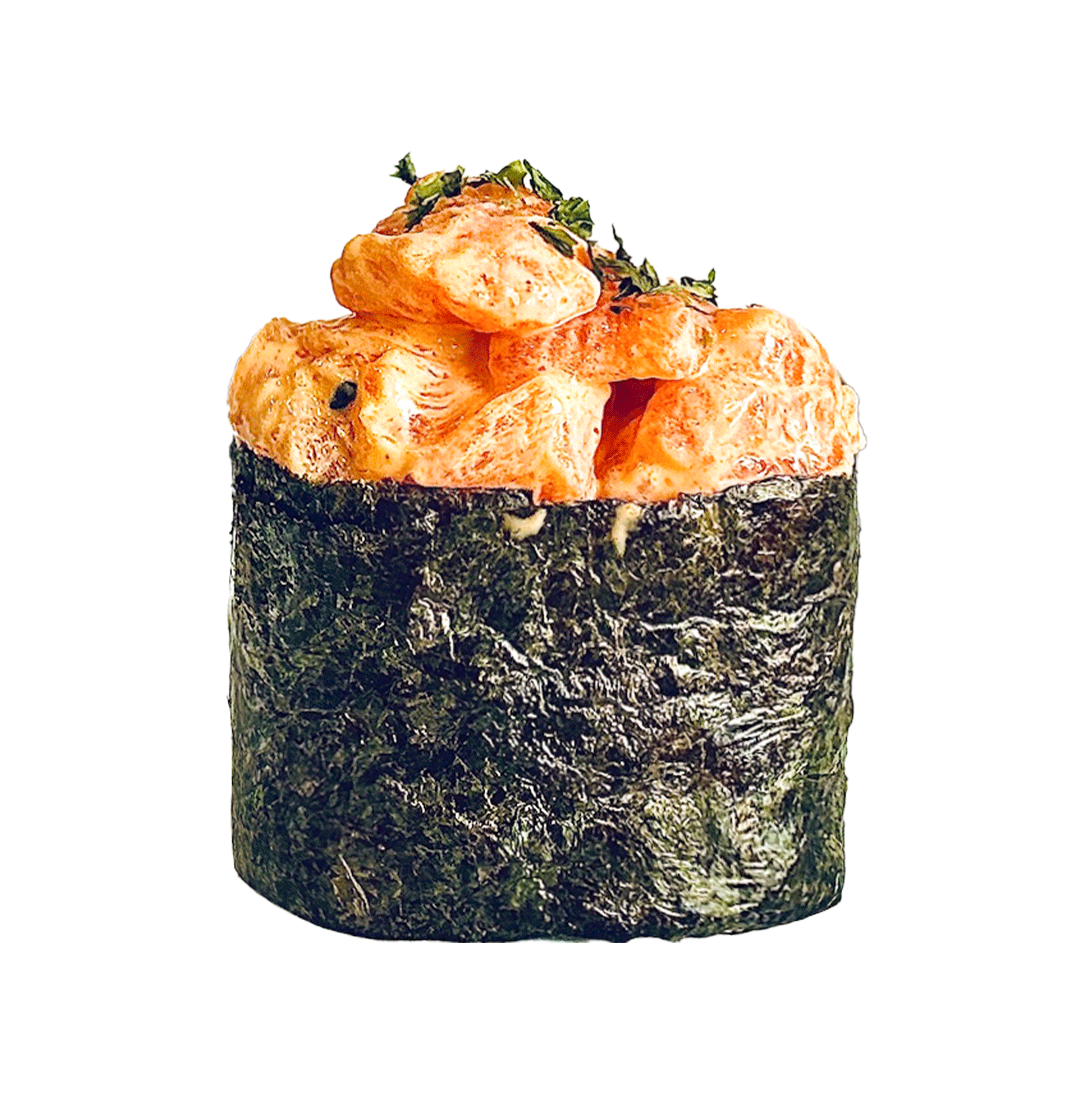 Gunkan salmón picante y aguacate