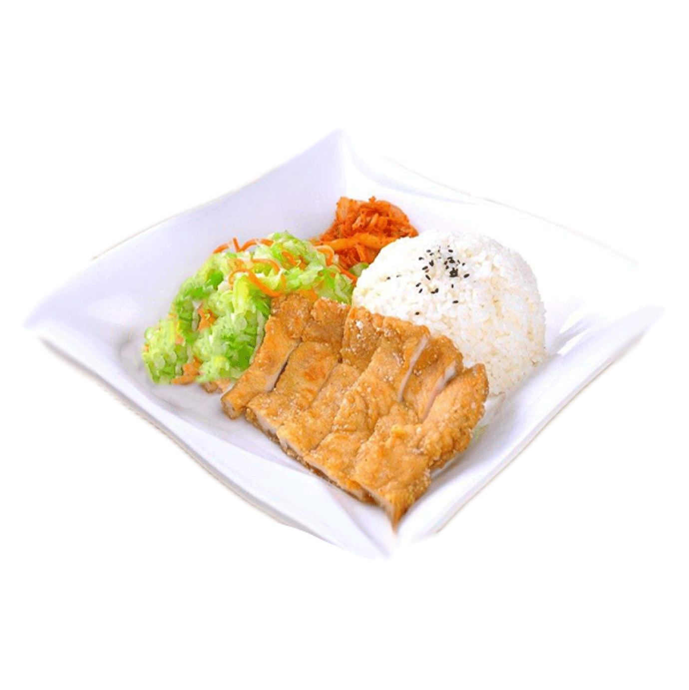 Pollo empanda con arroz